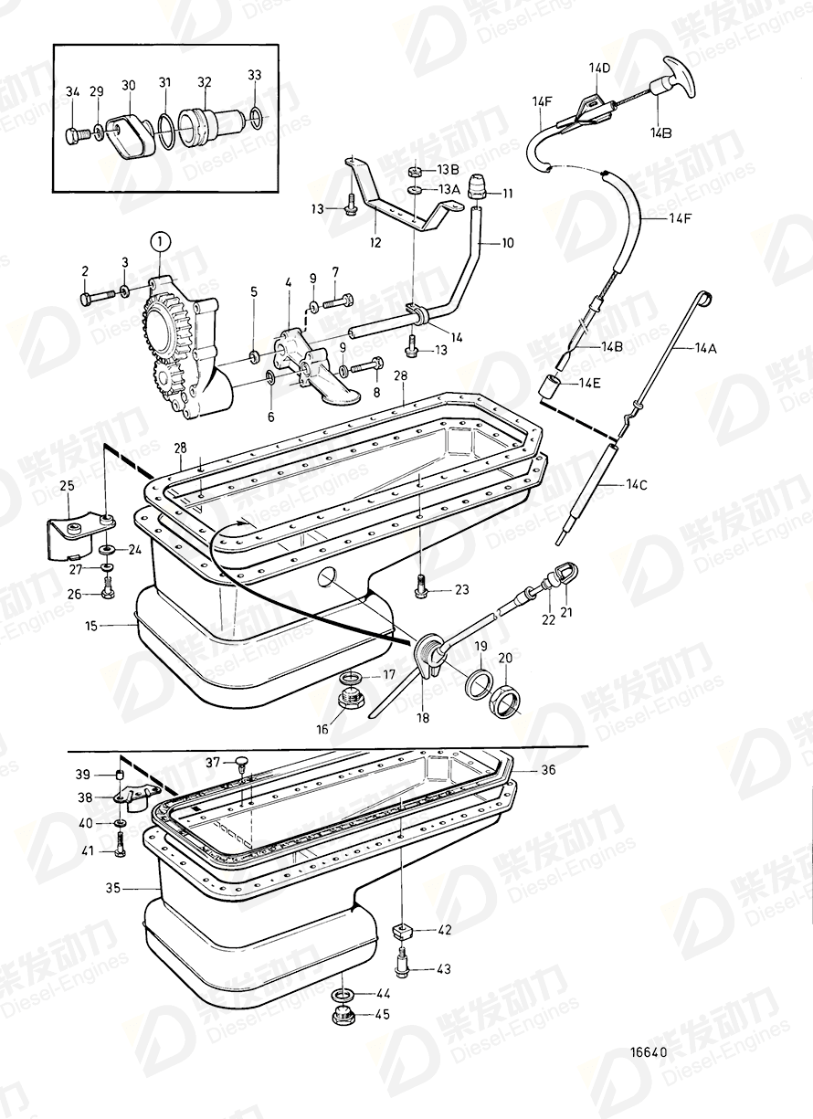 volvo penta Oil pan, low noise 478261 Drawing volvo penta Oil pan, low noise 478261 Drawing